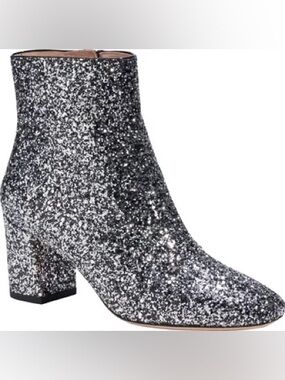 Kate spades Glitter Block Heel Ankle Boots - Silver
